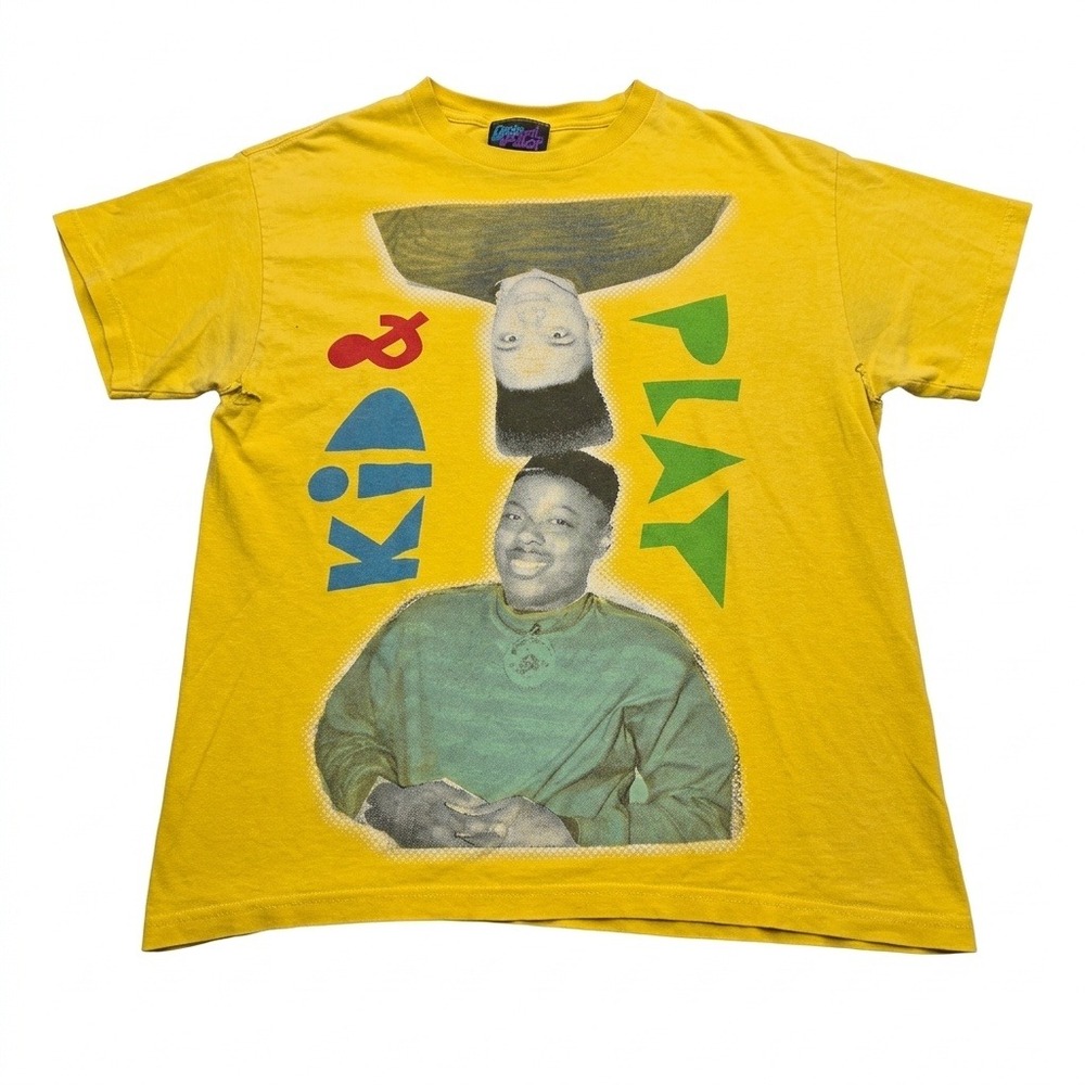 VTG Kid N Play Shirt Original Flavor 90s Hip Hop Rap Tee House Party Yellow L/XL